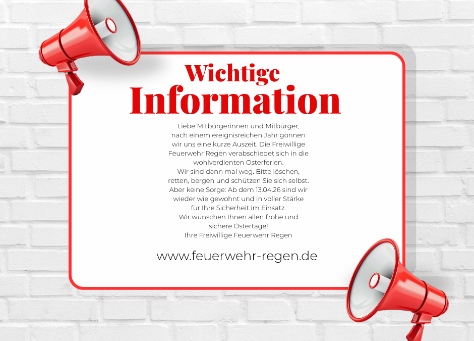 Wichtige INFORMATION